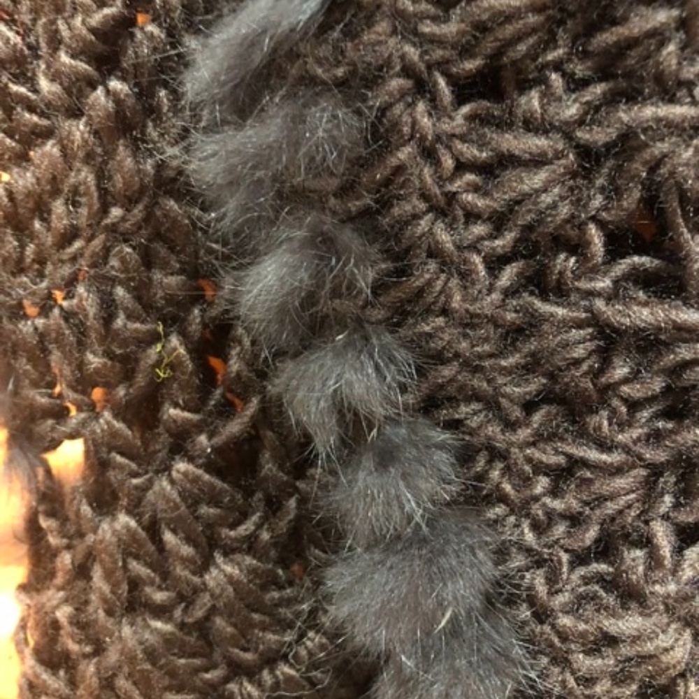 Knitted Wool/Real Rabbit Fur Vest, M, New - Picture 4 of 5
